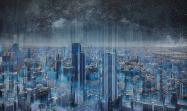 Akıllı şehir ve ağ teknolojisi. Ağ bağlantı teknolojisi ile modern şehir