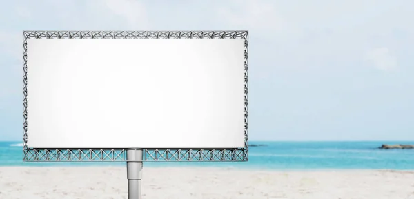 Blank Advertisement Billboard Beach Summer — Stock Photo, Image
