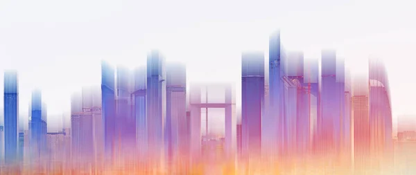 Colorful Building City Skyline White Background Abstract City Background — Stock Photo, Image