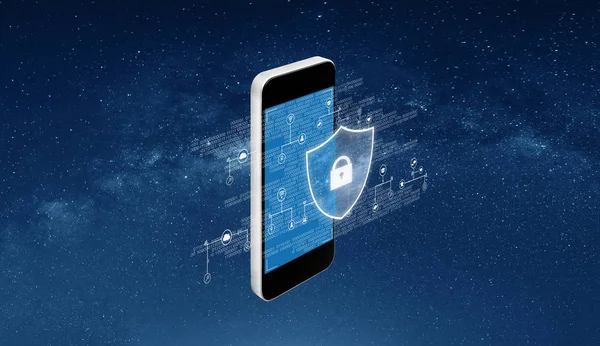 Seguridad Digital Datos Tecnología Seguridad Teléfonos Móviles —  Fotos de Stock