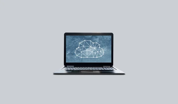 Ikona Technologie Cloud Computing Obrazovce Počítače — Stock fotografie