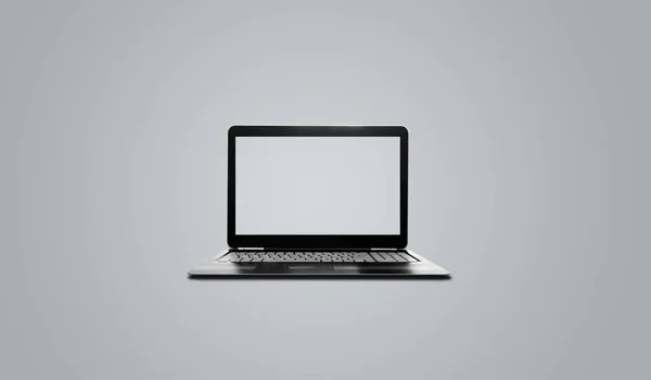 Počítačový Notebook Šedém Pozadí — Stock fotografie