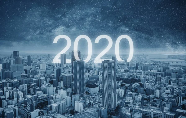 2020 Dans Une Ville Futuriste — Photo