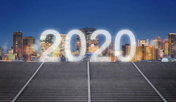 Ano Novo 2020 Cidade Cidade Noite — Fotografia de Stock