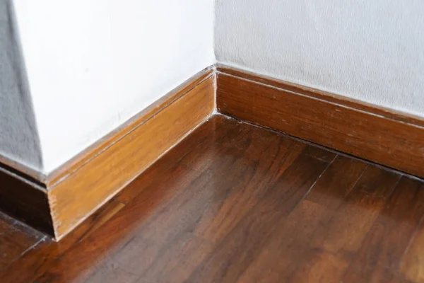 Old Wood Floor White Wall — Stock Photo, Image