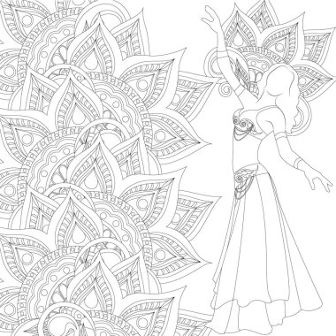 Doğu bir dansçı ile boyama