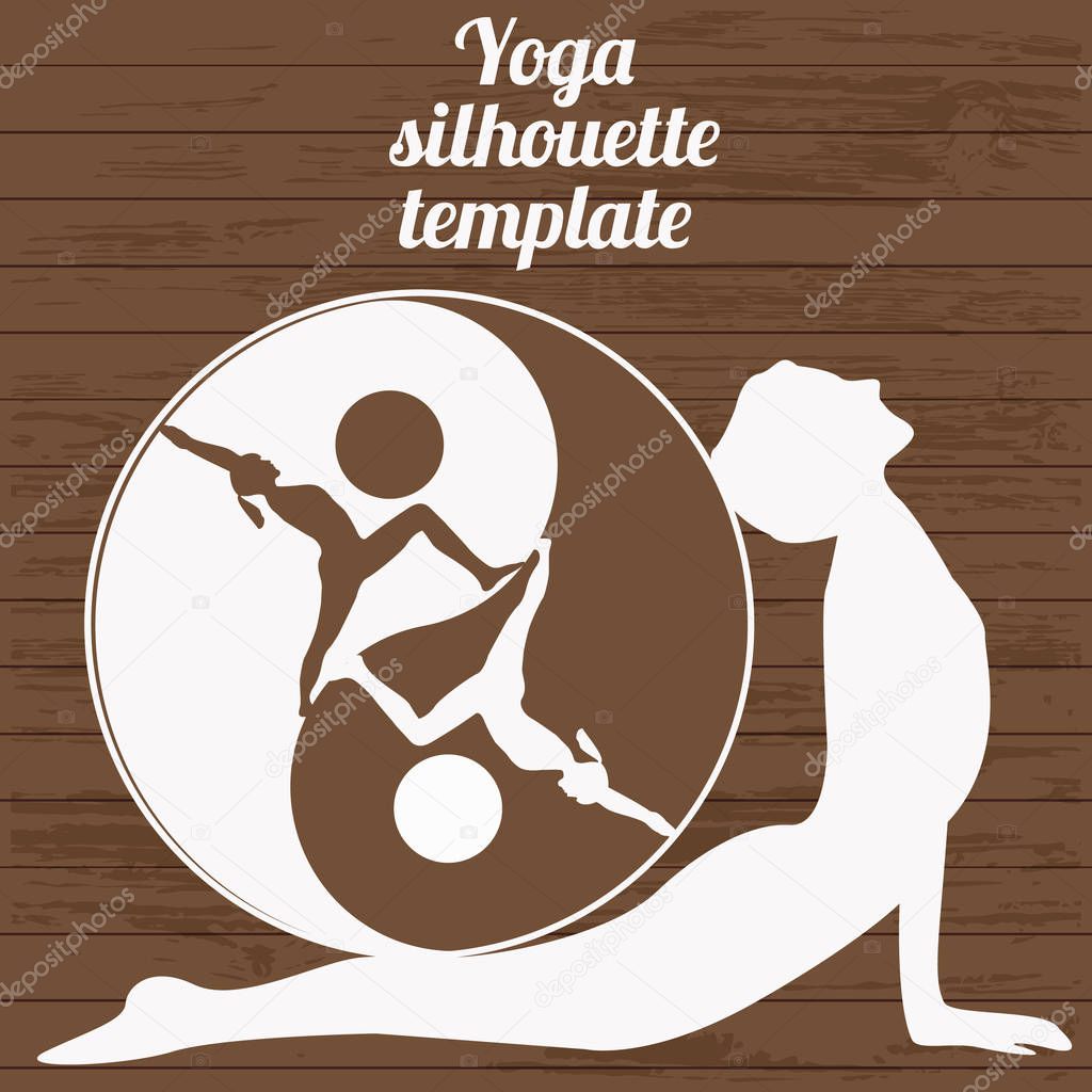 Silhouette of duality and woman doing yoga