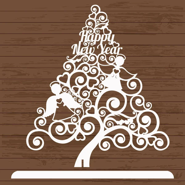 Plantilla Árbol Navidad Para Corte Por Láser — Vector de stock