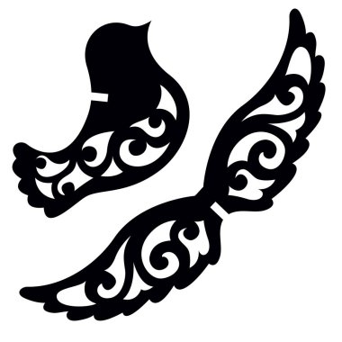 Kuş lazer kesme figürlerinin diyagramı