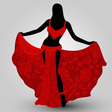 Bir dansçının silueti.