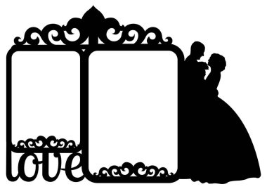 Birbirine aşık çiftlerin çerçeve şablonları