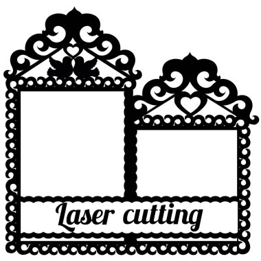aşk iki kuş ile lazer kesme çerçevesi