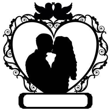 çerçeve ile çift siluet