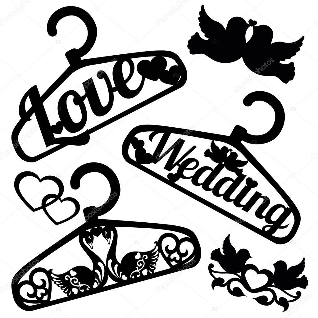 Silhouette of the hanger for laser cutting