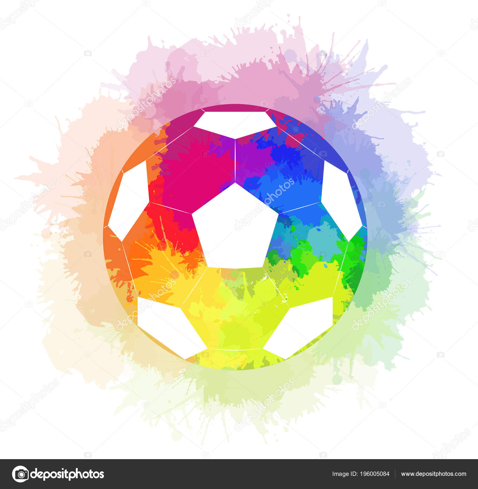 Soccer Ball Watercolor Rainbow Background Watercolor Rainbow Spray