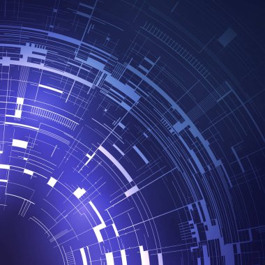 Teknik arka plan mavi ve mor tonları satırla. Görüntü. Tasarımınız için vektör arka plan
