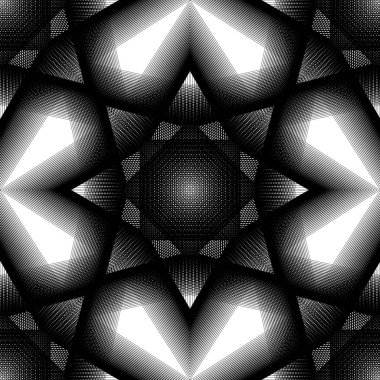 Dikişsiz desen soyut balck ve çizgiler ve üçgenler beyaz eleman. Vektör doku sarma, duvar kağıdı ve tasarım için.