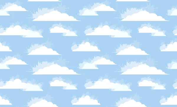 Textura Perfecta Nubes Blancas Con Aerosol Acuarela Cielo Azul Patrón — Vector de stock