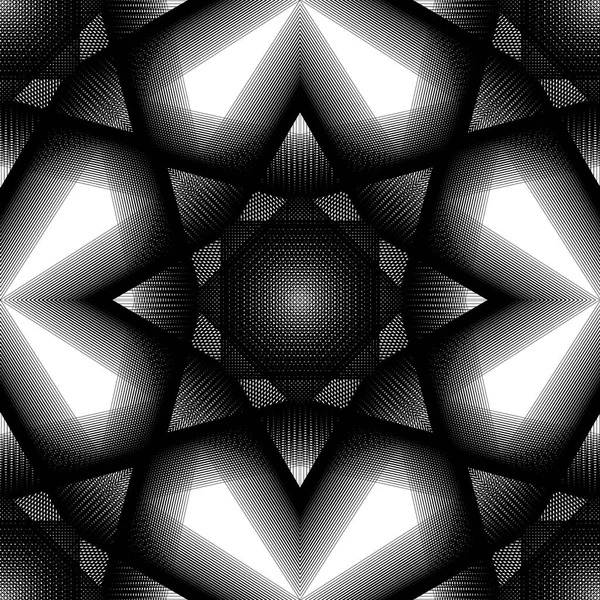 Dikişsiz desen soyut balck ve çizgiler ve üçgenler beyaz eleman. Vektör doku sarma, duvar kağıdı ve tasarım için.