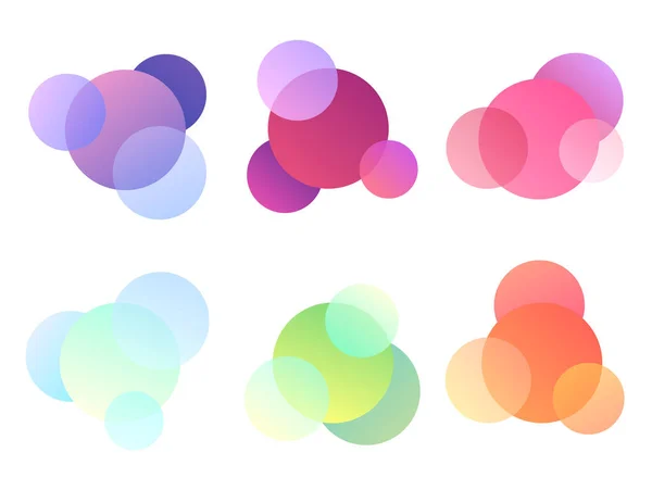 Ensemble Éléments Ronds Multicolores Objets Séparés Arrière Plan Élément Vectoriel — Image vectorielle