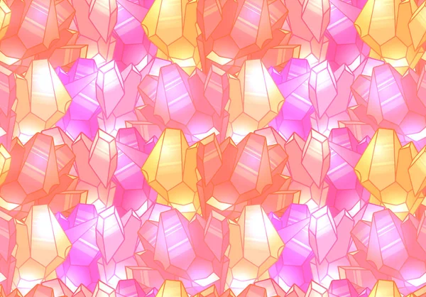 Бесцветный Симпатичный Узор Разноцветными Розовыми Кристаллами Подсветкой Векторная Текстура Обоев — стоковый вектор