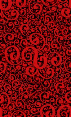 Gotik vintage desen doodle. Vektör kırmızı oyma doku kağıt, kumaş, arka planlar ve yaratıcılığınızı kaydırma.