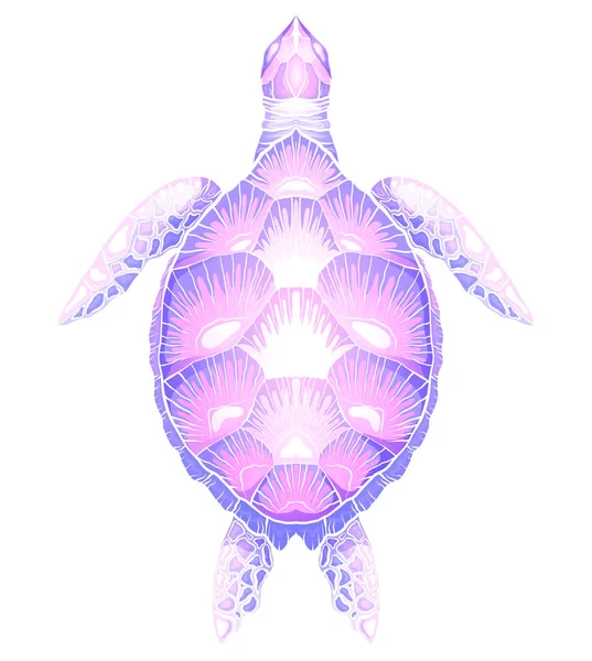 Ilustración Icartoon Color Tortuga Púrpura Objeto Está Separado Del Fondo — Vector de stock