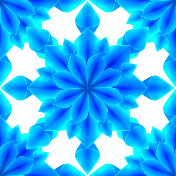 Texture Glace Bleue Sans Couture Flocons Neige Sur Fond Blanc — Image vectorielle