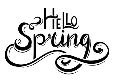 Merhaba, Bahar yazı el yazısı. Arka plandan ayrı bir nesnedir. Vektör öğesi kartlarının, t-shirt baskı ve tasarım