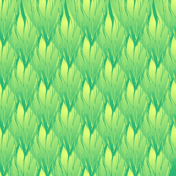 Textura Com Folhas Onduladas Verdes Tranças Verticais Folaige Padrão Vetorial — Vetor de Stock