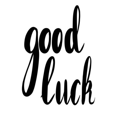 Beyaz arka plan üzerinde yazı iyi şanslar 