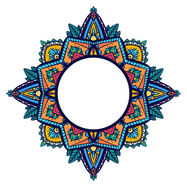 Ronde Frame Met Kleurplaat Zen Mandala Het Object Gescheiden Van — Stockvector