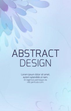 Kağıt tan kesilmiş su ve damla, kağıt çok katmanlı patlamaları ile Dikey afiş. 3d sıçrama sıvısı. Vektör şablonu