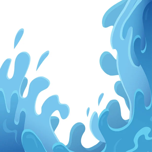 Violent sea waves. Streams of water. Storm. Vector splash illustration