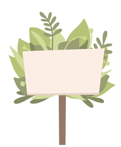 Bannière Plate Avec Feuillage Plantes Place Pour Texte Manifestation Pacifique — Image vectorielle