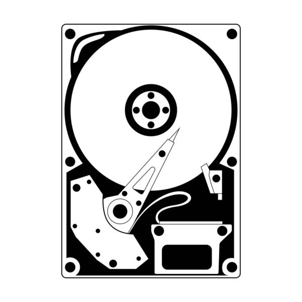 기술의 드라이브의 삽화입니다 배경이 흰색으로 위에서 내려다 보이는 드라이브죠 컴퓨터를 — 스톡 벡터
