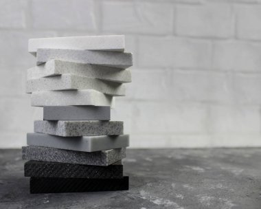 Mutfak tezgahları ve fayanslar için lüks mermer doğal taş levhalar. Tezgahlar için taş örnekleri.