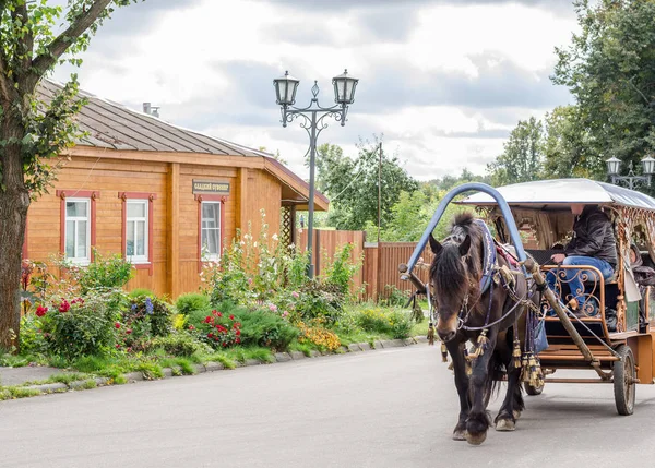 スーズダリ市を歩くの馬車と馬. — ストック写真