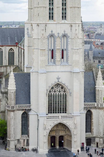 Turm Der Kathedrale Saint Bavo Ist Eine Gotische Kathedrale Der — Stockfoto