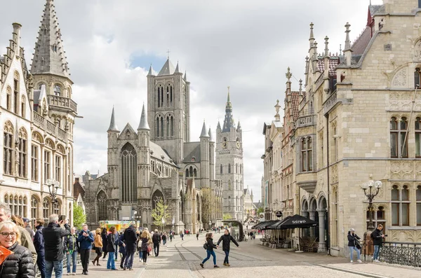 Ghent Belgien April 2017 Blick Auf Die Alte Brücke Von — Stockfoto