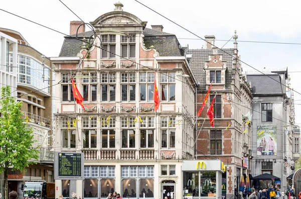 Ghent Belgium Április 2017 Épület Homlokzata Történelmi Belvárosban Gentben Belgium Stock Kép