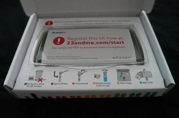 23Andme Doboz Egy Szett Genetikai Teszt — Stock Fotó