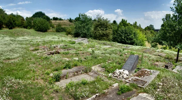 Foundations Barracks Former German Concentration Camp Plaszow Were Built Tombstones — Stock Photo, Image