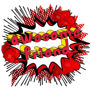 Harika arkadaş - çizgi roman tarzı ifade arka plan üzerinde.