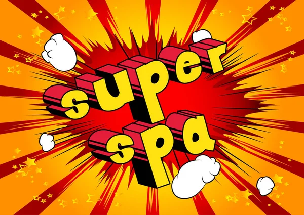Super Spa Comic Book Stijl Zinsdeel Abstracte Achtergrond — Stockvector