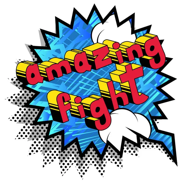 Amazing Fight Parola Fumetti Sfondo Astratto — Vettoriale Stock