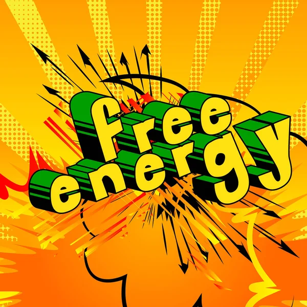 Freie Energie Wort Comic Stil Auf Abstraktem Hintergrund — Stockvektor