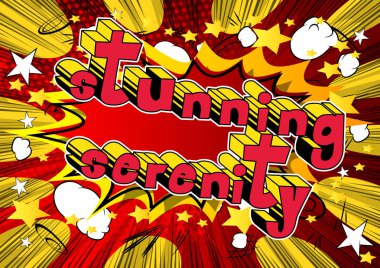 Serenity - arka plan üzerinde çizgi roman tarzı kelime çarpıcı.