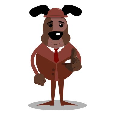 Görüntüleyiciyi eliyle işaret resimli köpek çizgi film.