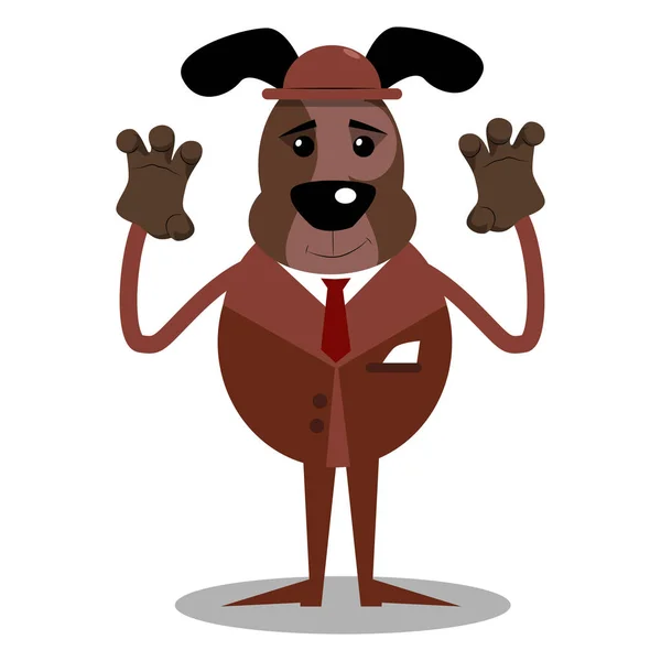 Dibujos Animados Perro Ilustrado Está Tratando Asustarte — Vector de stock